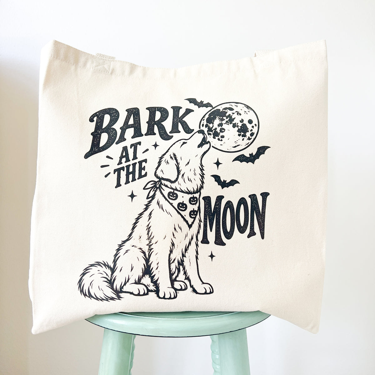 Bark at the Moon Canvas Tote Bag